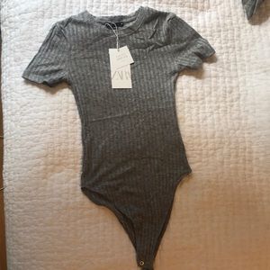 NWT Zara Grey bodysuit